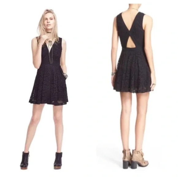 Free People Lovely in Love Romper Black - Picture 2 of 15